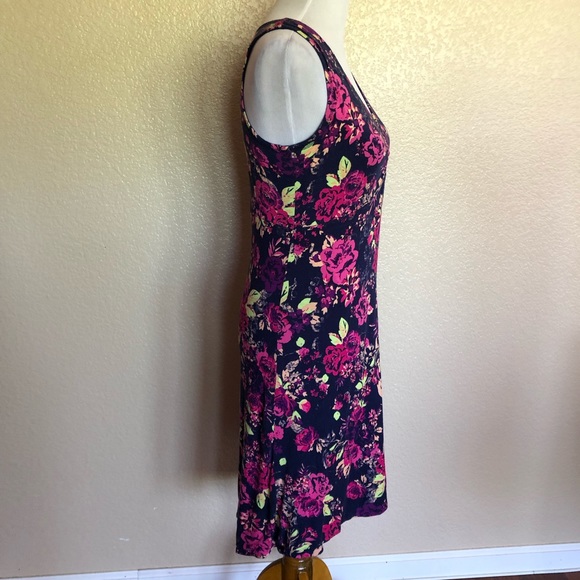 New Gaiam Floral Reversible Knit Sleeveless Tank Dress Size M - Picture 3 of 6